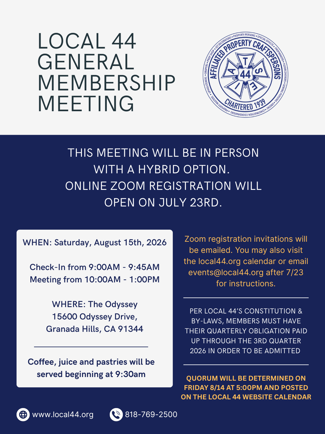 Local 44 General Membership Meeting